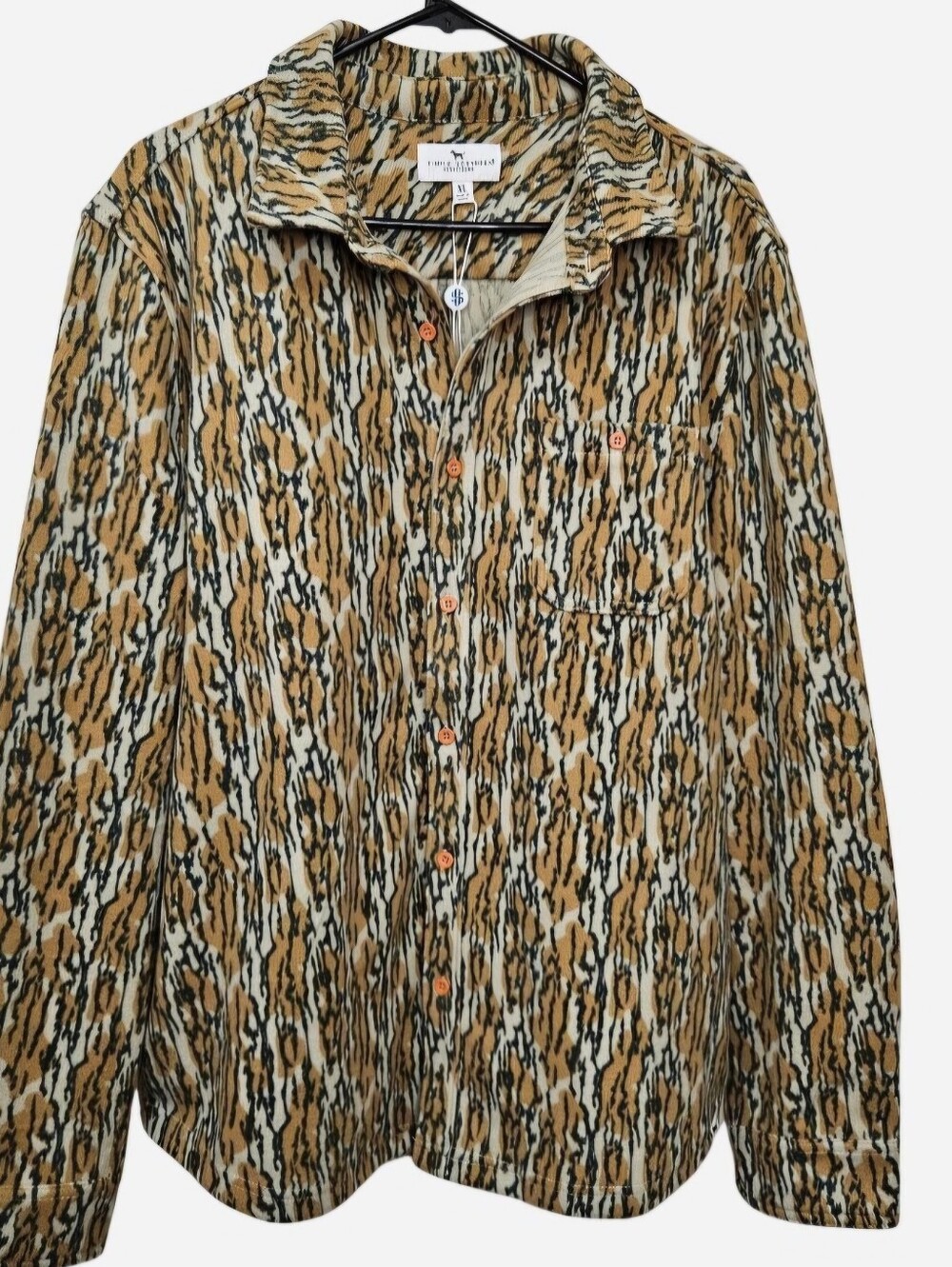 Simply Southern Mens Camo Animal Print Shacket Button Down Size XL NEW